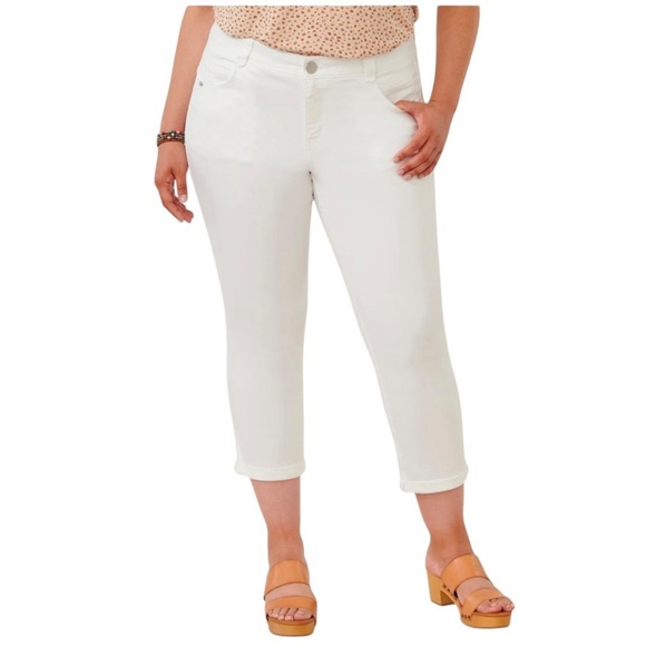 Democracy AB Solution Optic White Ankle Skimmer Jeans Women’s Plus Size 16W - Picture 1 of 11